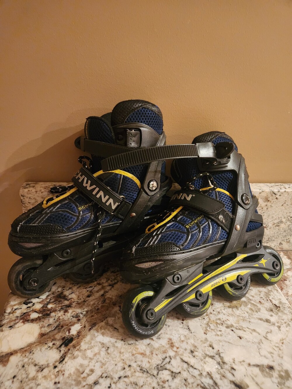 Schwinn Navy Blue and Yellow Adjustable Inline Skates